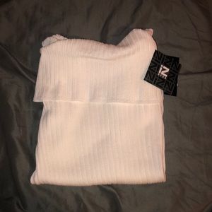 white off the shoulder sweater!